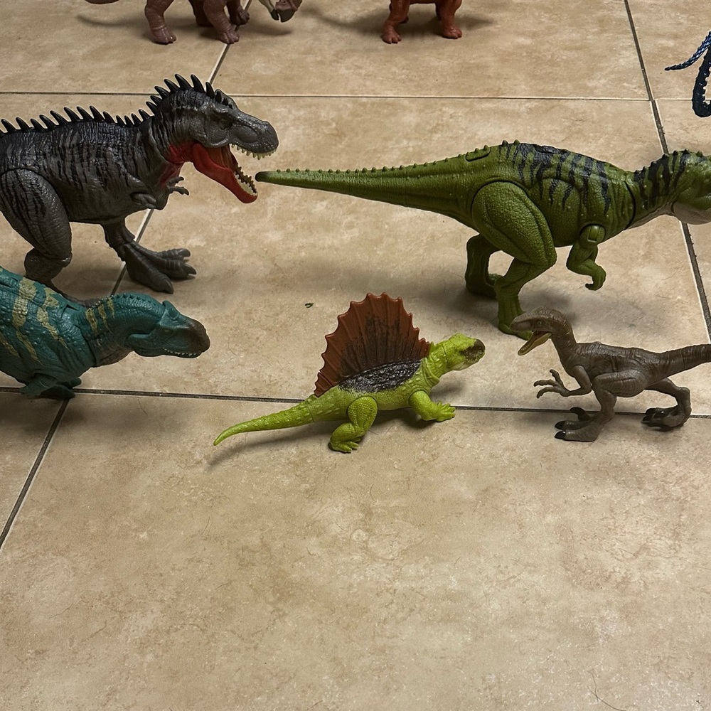 Green and Brown Dinosaur Toy Set